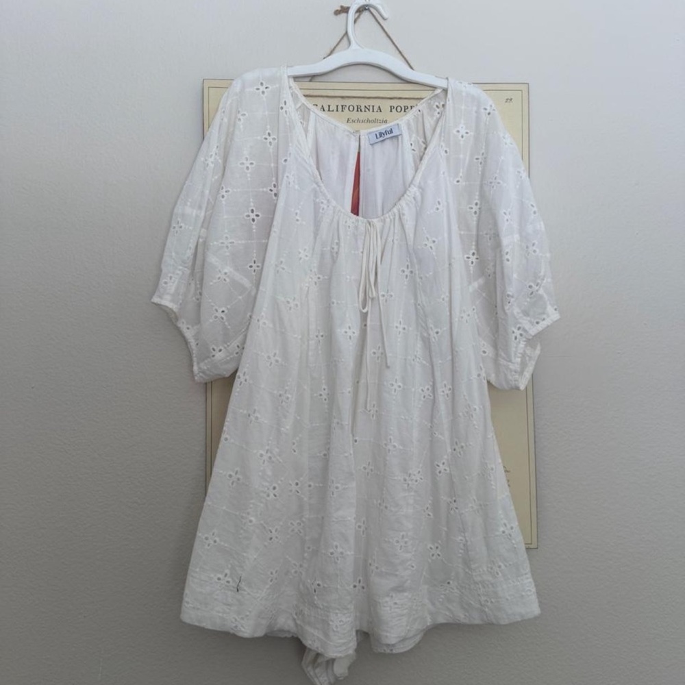 White Eyelet 100% Cotton Romper